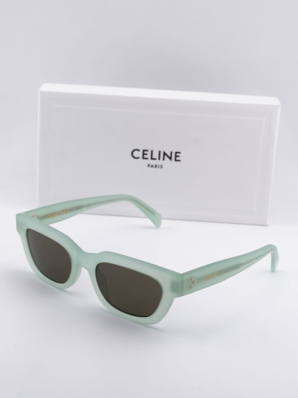 Celine CL40192I 93E Square Sunglasses - Milky Mint / Brown